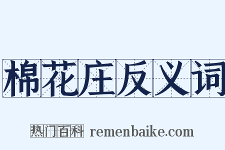 棉花庄反义词是什么意思的图片